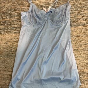 Auden Light Blue Lace Trim Chemise